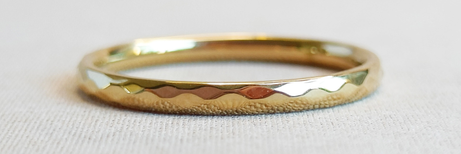 verguld stainless steel checkered ring