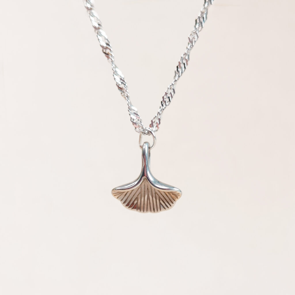 ginkgo ketting zilver