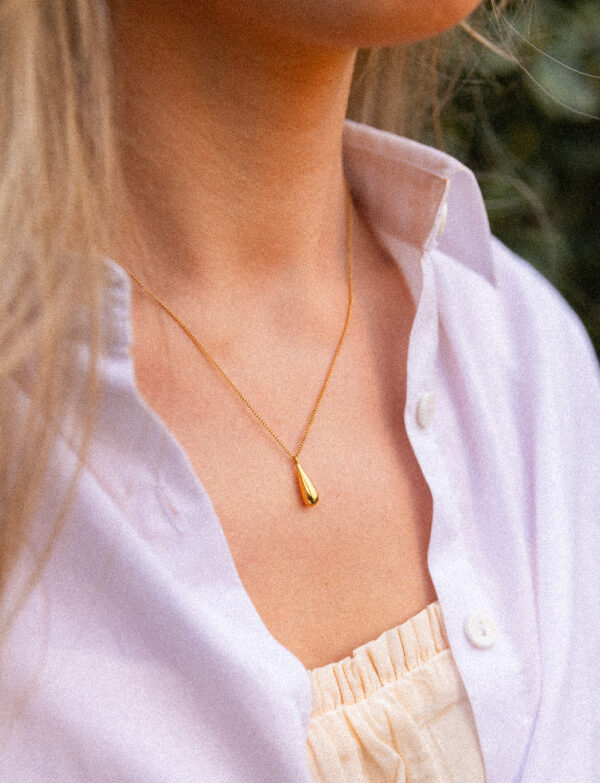 ketting druppel hanger goud