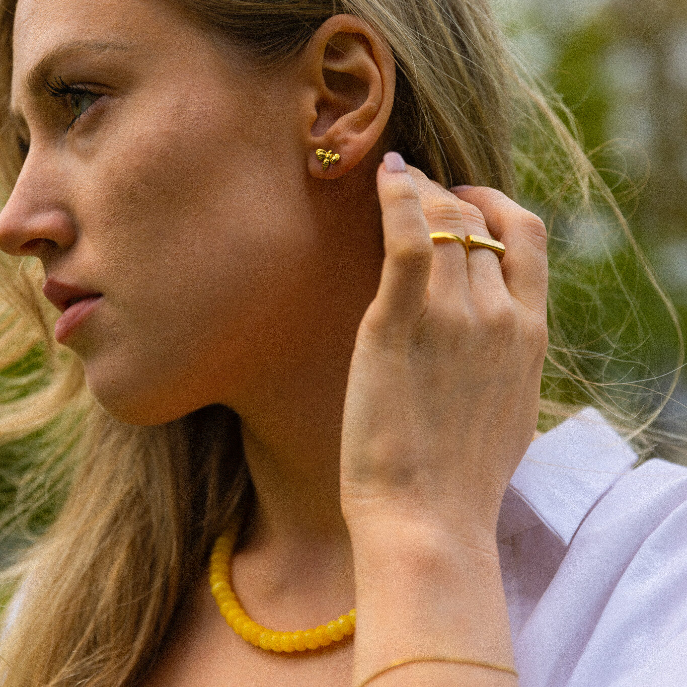gele kralenketting