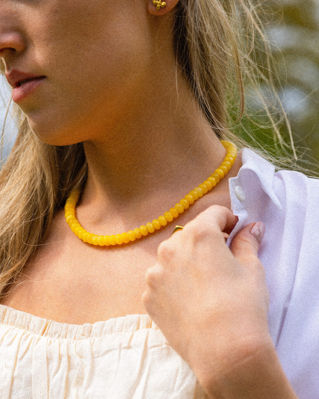 gele kralenketting