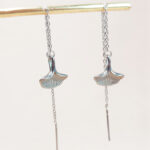 ginkgo oorbellen zilver