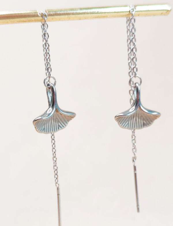 ginkgo oorbellen zilver
