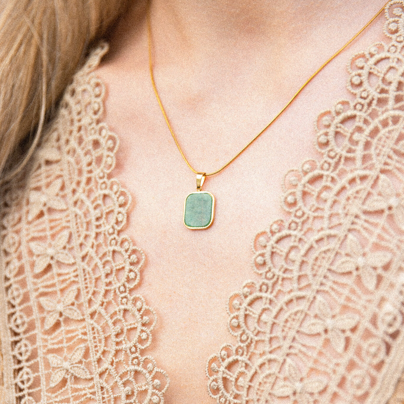 medaillon ketting jade