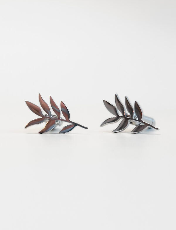 manchetknopen zilver blad