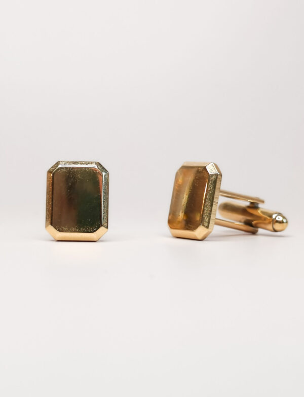 schild manchetknopen goud | klassieke manchetknopen verguld