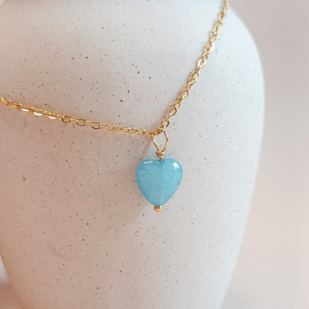 Kinderketting Hart | Aquamarijn