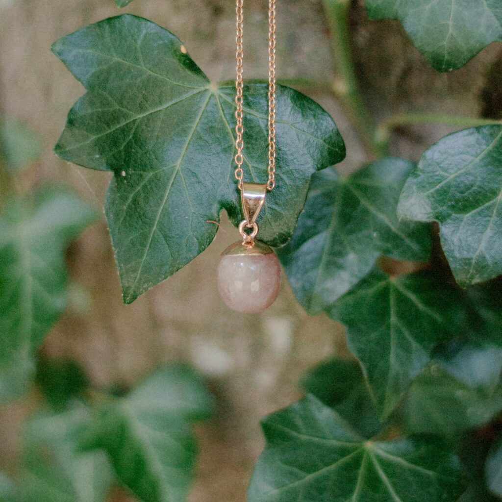 Ronde Hanger Ketting | Paarse Jade