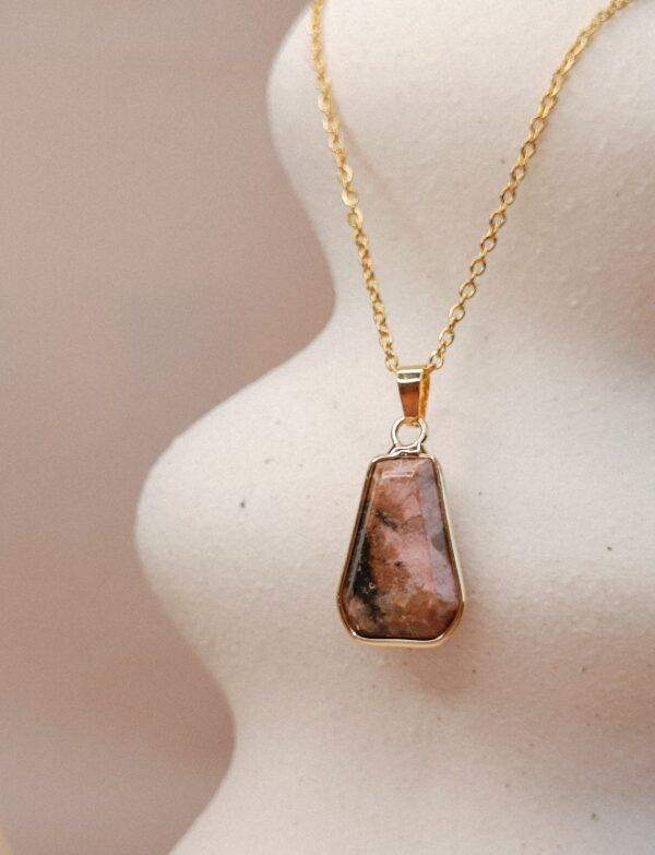 Facet Hanger Ketting | Rhodoniet