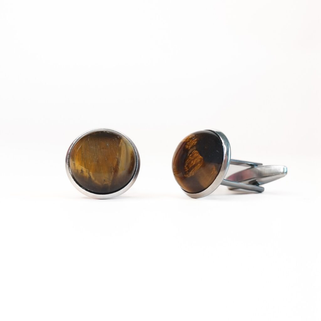 Tijgeroog Manchetknopen | Zilver