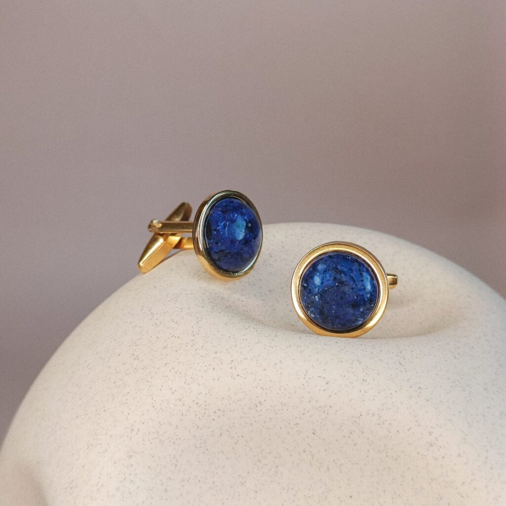 Lapis Lazuli Manchetknopen | Goud